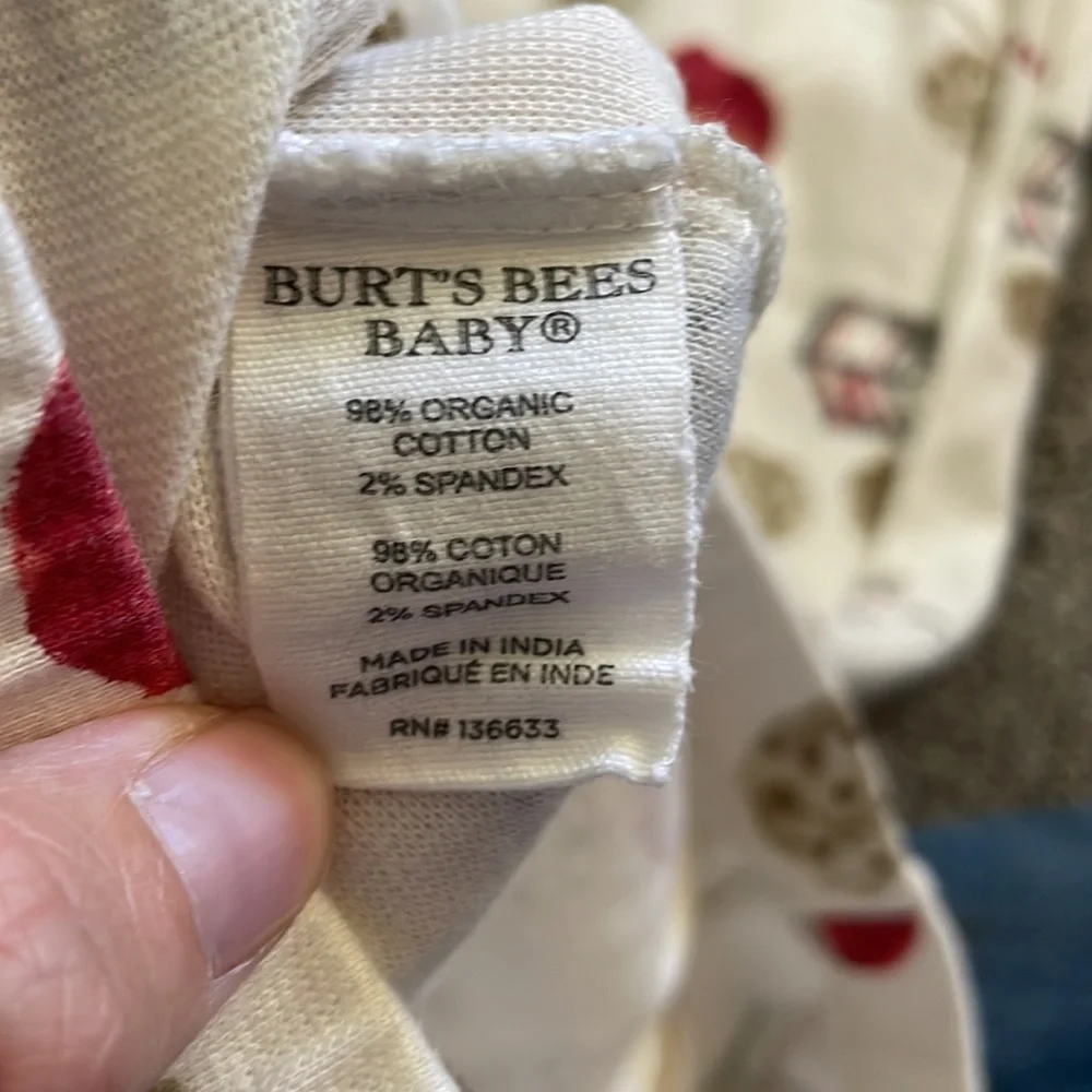 Burt's Bees White Cookie Print Pajama Set - Picture 6 of 6